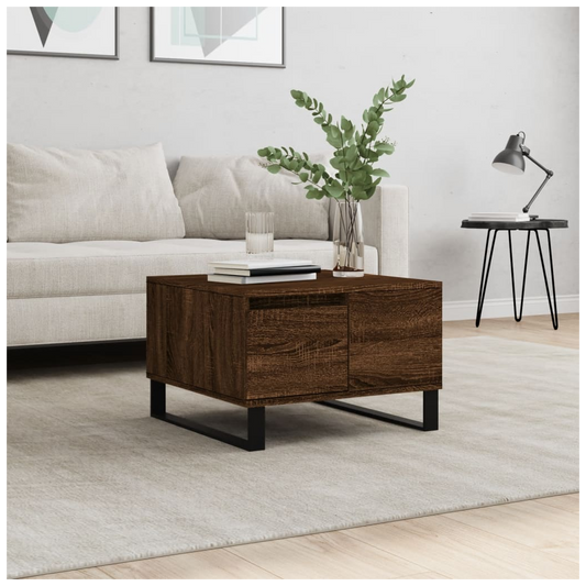 Coffee Table Brown Oak 55x55x36.5 cm Engineered Wood