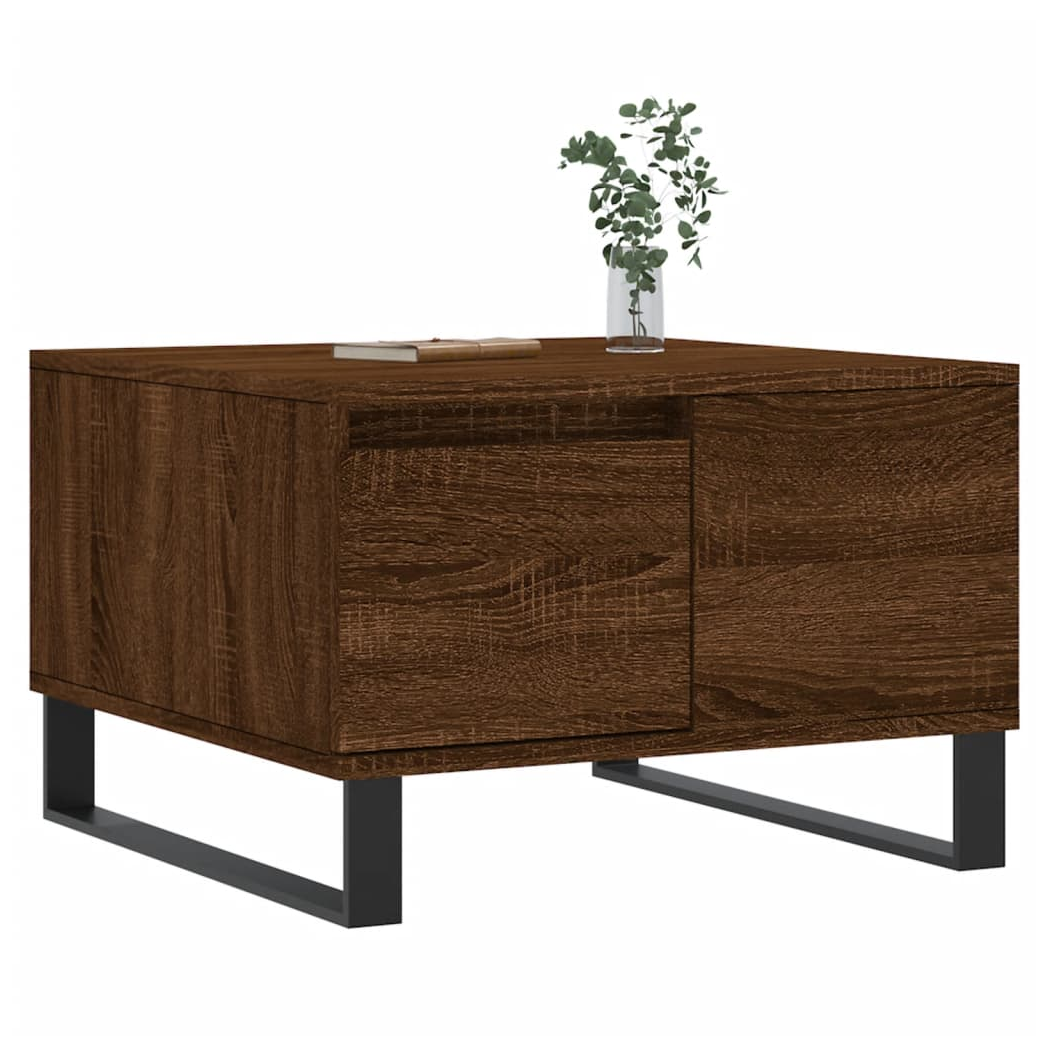 Coffee Table Brown Oak 55x55x36.5 cm Engineered Wood