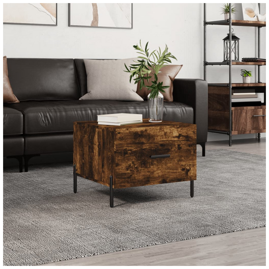 Coffee Table Smoked Oak 50x50x40 cm Engineered Wood