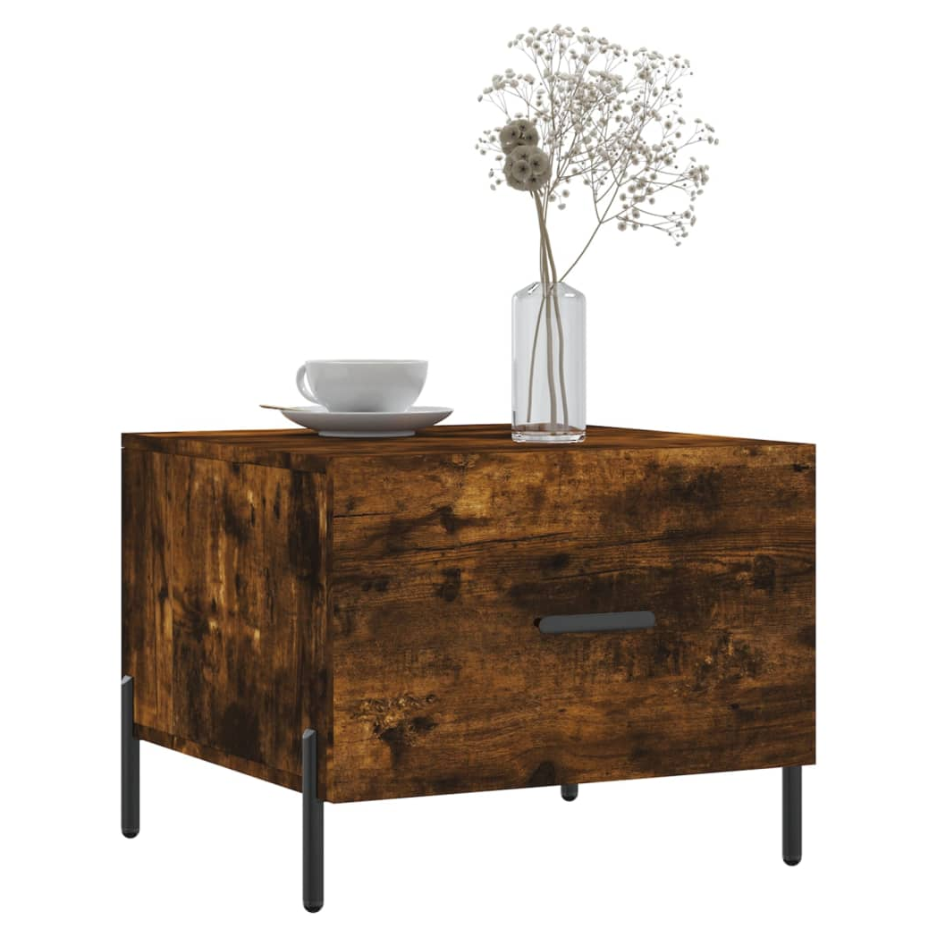 Coffee Table Smoked Oak 50x50x40 cm Engineered Wood