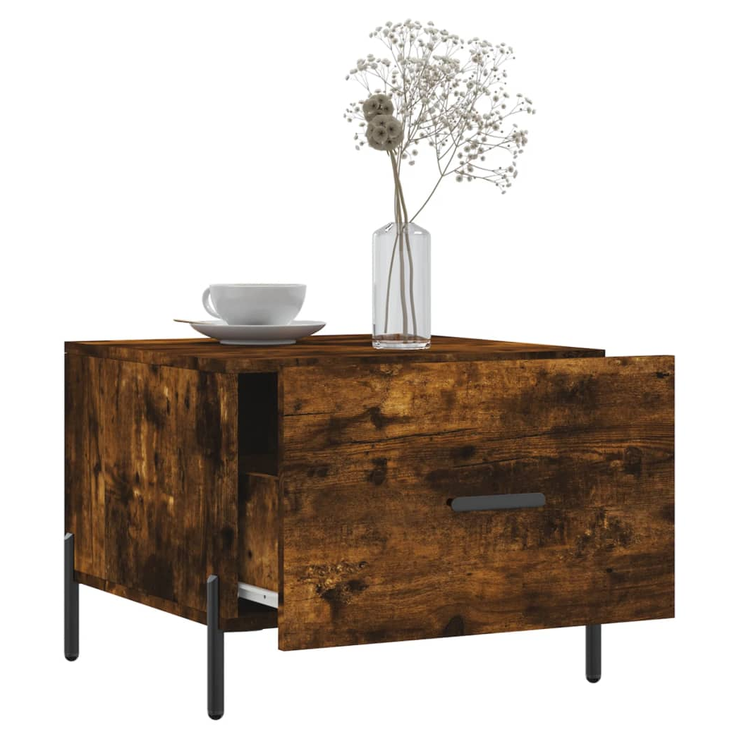 Coffee Table Smoked Oak 50x50x40 cm Engineered Wood