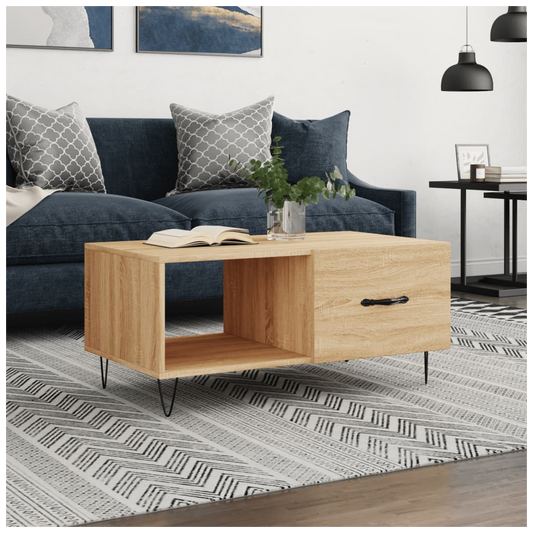 Coffee Table Sonoma Oak 90x50x40 cm Engineered Wood
