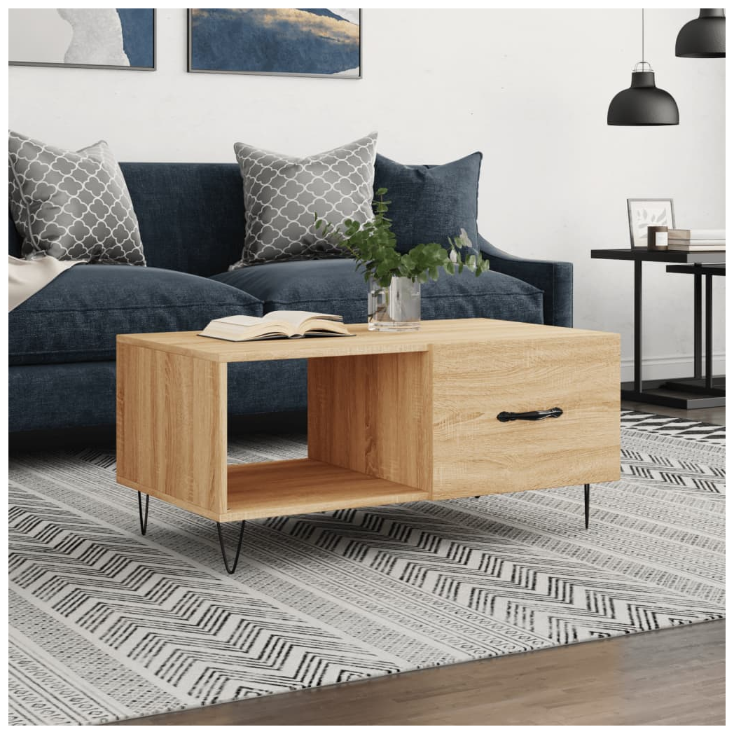 Coffee Table Sonoma Oak 90x50x40 cm Engineered Wood