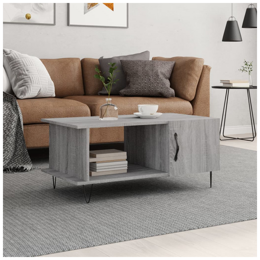 Coffee Table Grey Sonoma 90x50x40 cm Engineered Wood