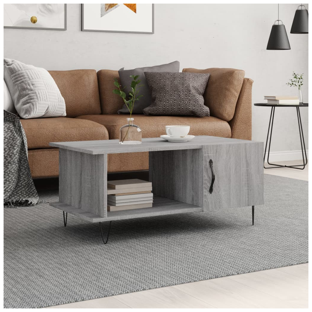 Coffee Table Grey Sonoma 90x50x40 cm Engineered Wood