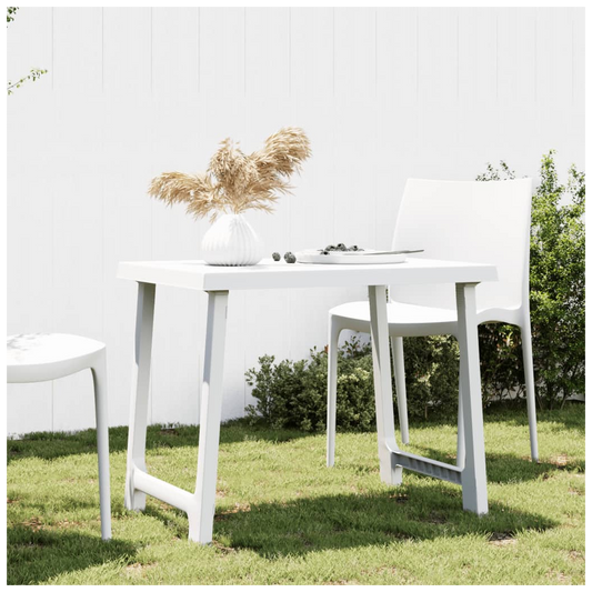 Camping Table White 79x56x64 cm PP Wooden Look
