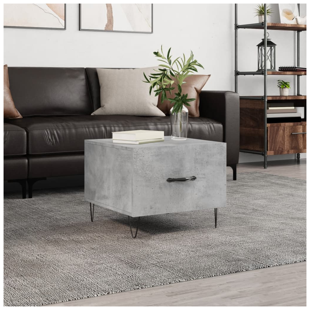 Coffee Table Concrete Grey 50x50x40 cm Engineered Wood