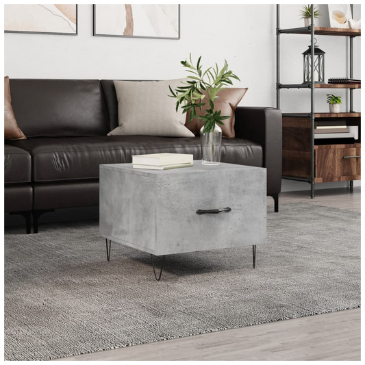Coffee Table Concrete Grey 50x50x40 cm Engineered Wood