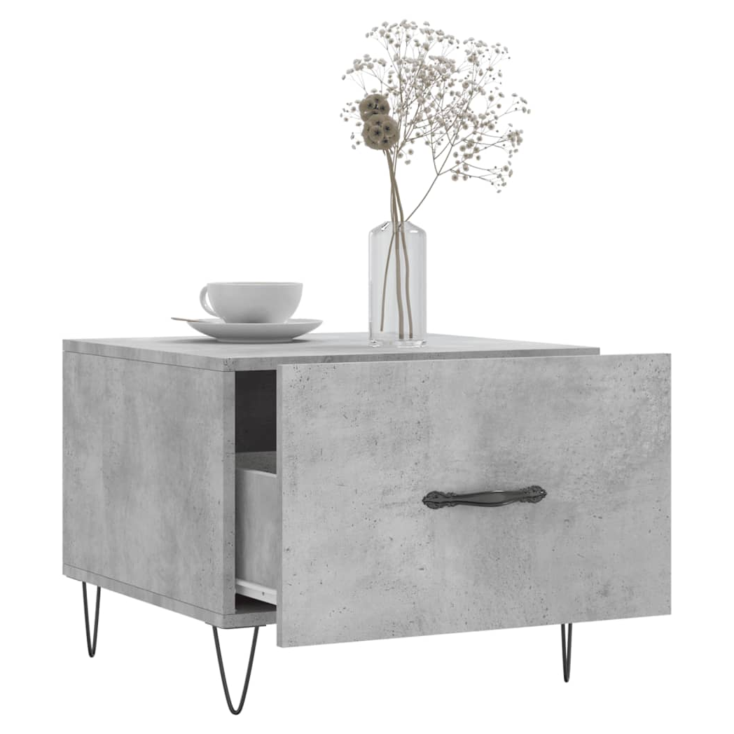 Coffee Table Concrete Grey 50x50x40 cm Engineered Wood