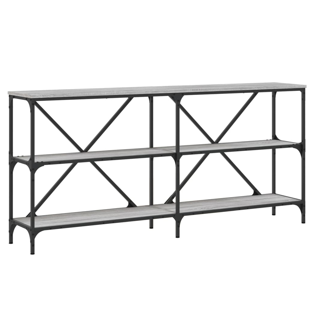 Console Table Grey Sonoma 160x30x75 cm Engineered Wood and Iron