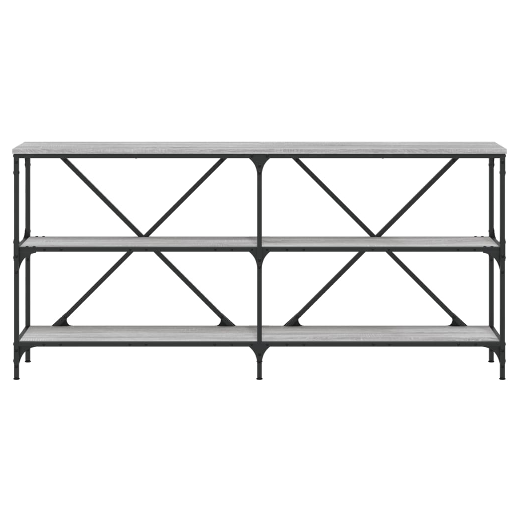 Console Table Grey Sonoma 160x30x75 cm Engineered Wood and Iron