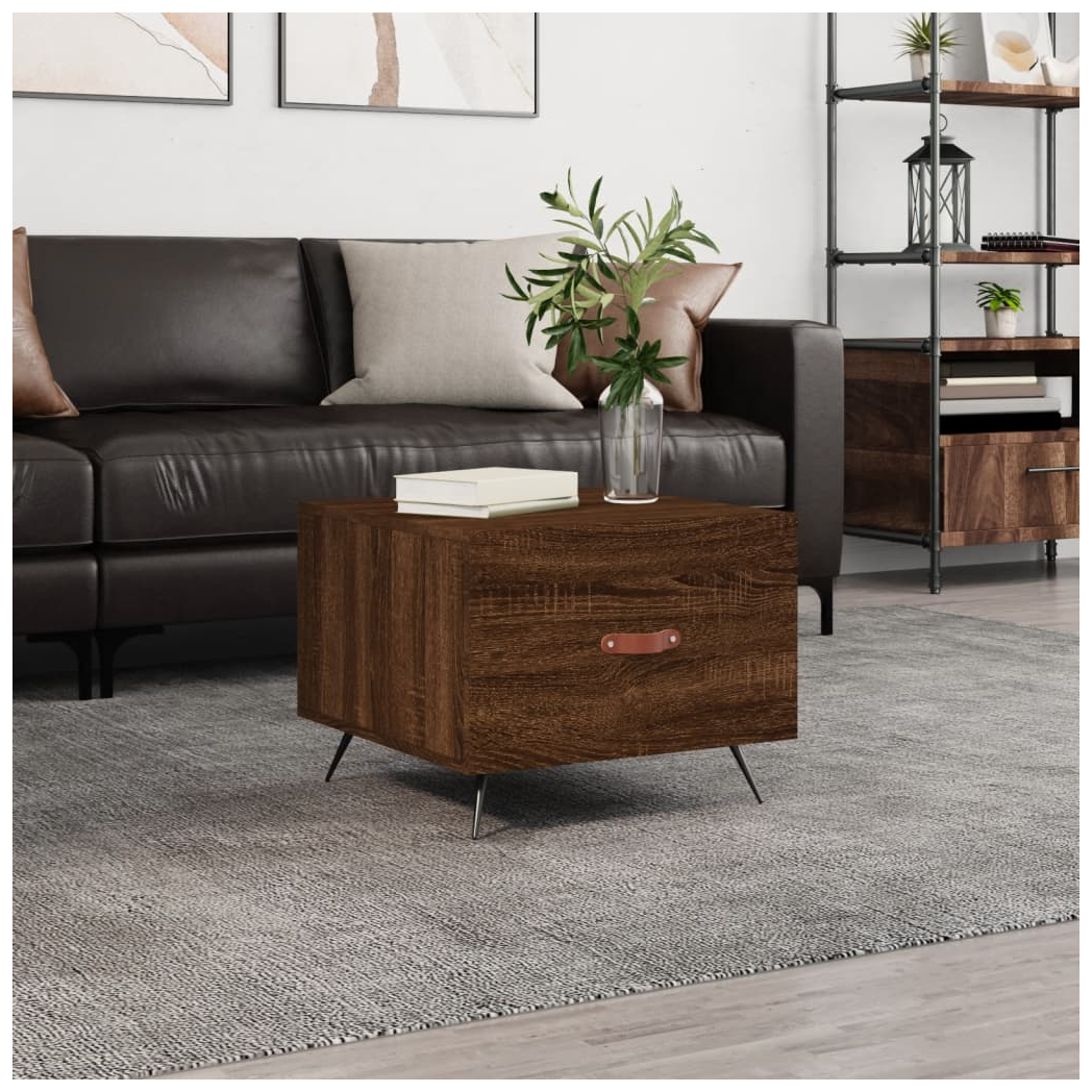 Coffee Table Brown Oak 50x50x40 cm Engineered Wood