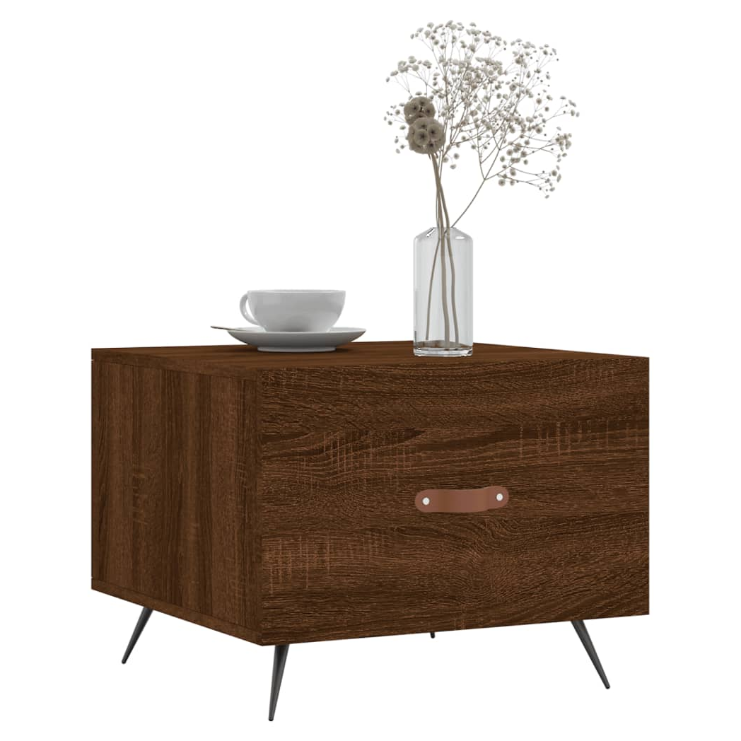 Coffee Table Brown Oak 50x50x40 cm Engineered Wood