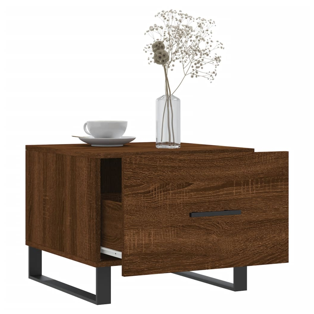 Coffee Table Brown Oak 50x50x40 cm Engineered Wood