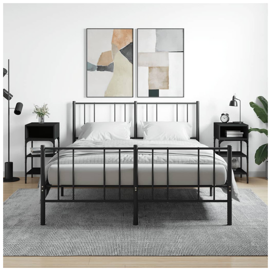 Bedside Tables 2 pcs Black 35x34.5x70 cm Engineered Wood