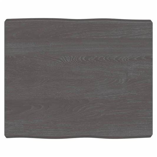 Table Top Dark Brown 60x50x(2-6) cm Treated Solid Wood Live Edge