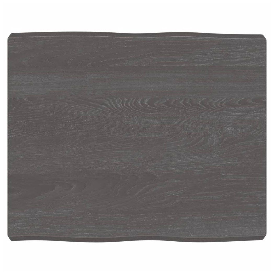 Table Top Dark Brown 60x50x(2-6) cm Treated Solid Wood Live Edge