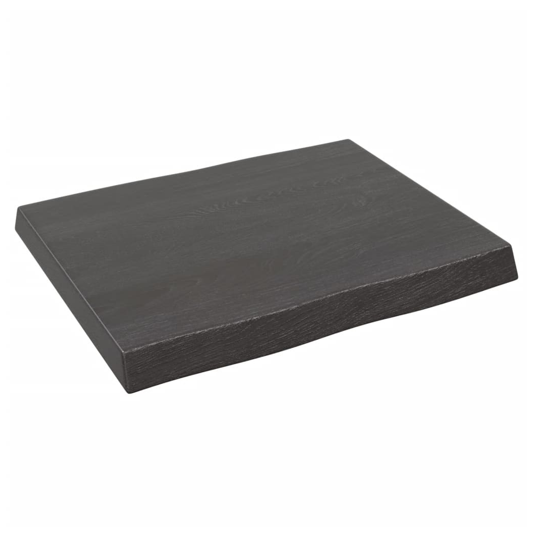 Table Top Dark Brown 60x50x(2-6) cm Treated Solid Wood Live Edge