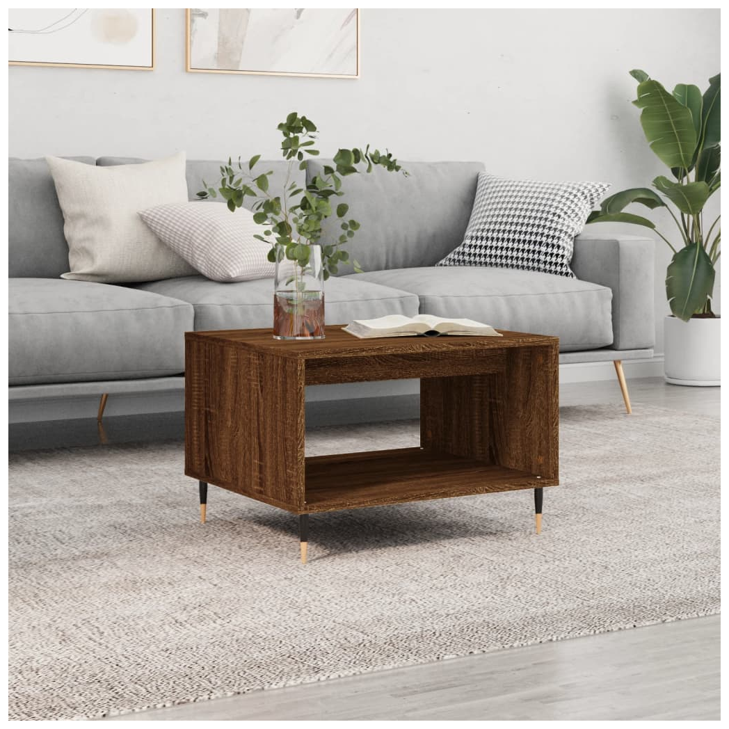 Coffee Table Brown Oak 60x50x40 cm Engineered Wood