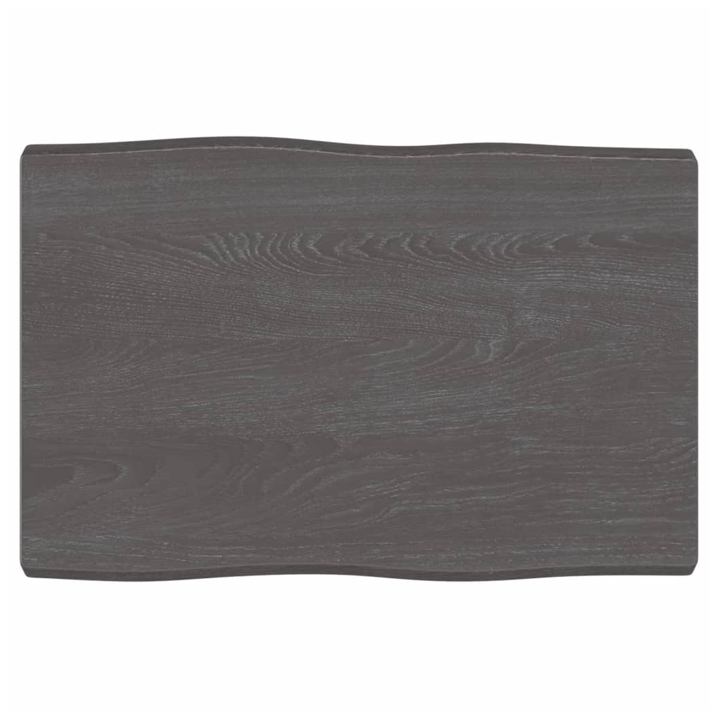 Table Top Dark Brown 60x40x(2-4) cm Treated Solid Wood Live Edge