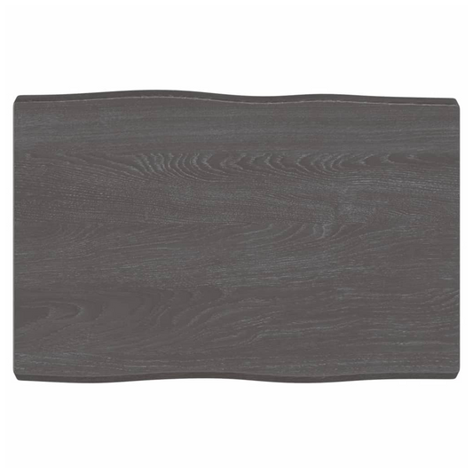 Table Top Dark Brown 60x40x(2-4) cm Treated Solid Wood Live Edge