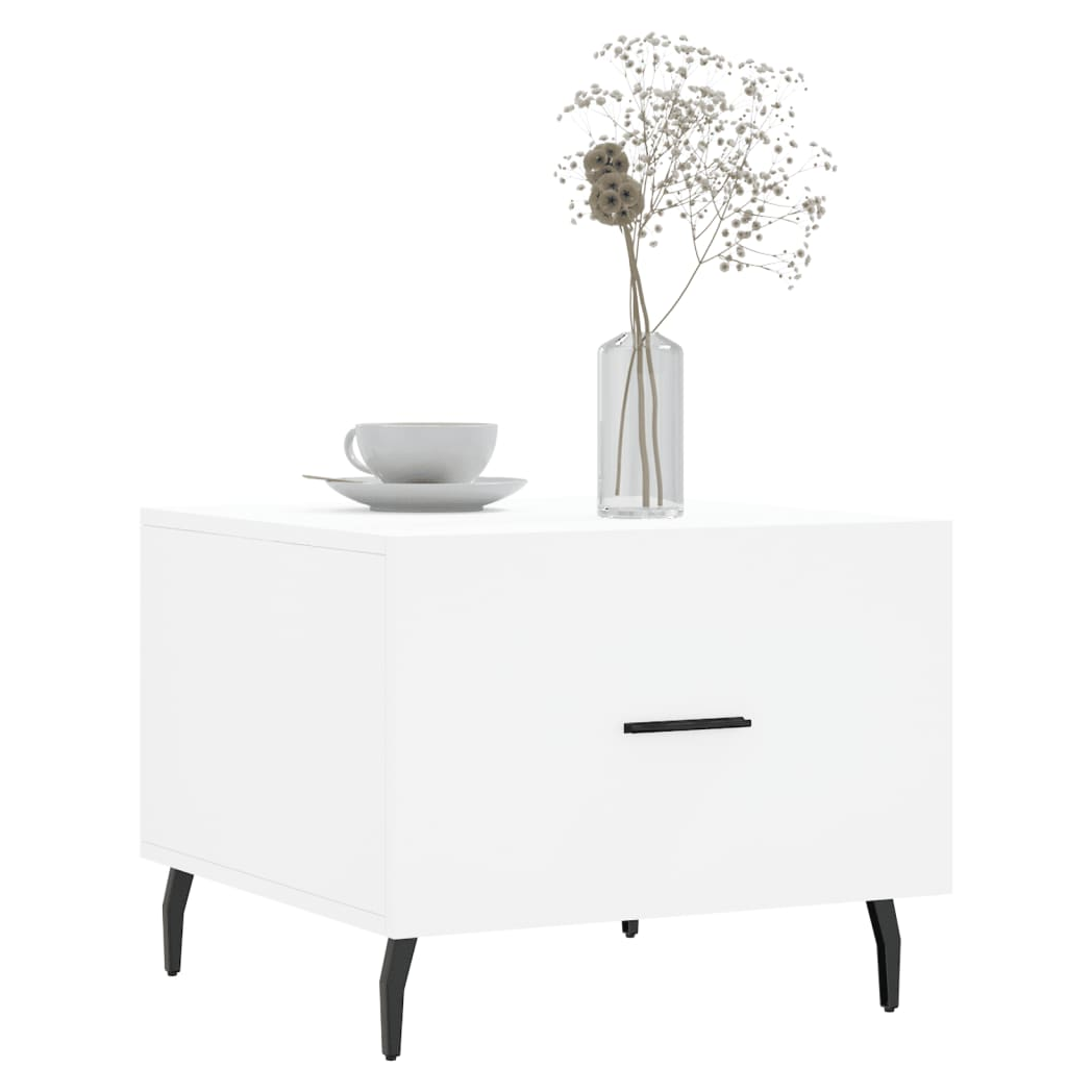 Coffee Table White 50x50x40 cm Engineered Wood