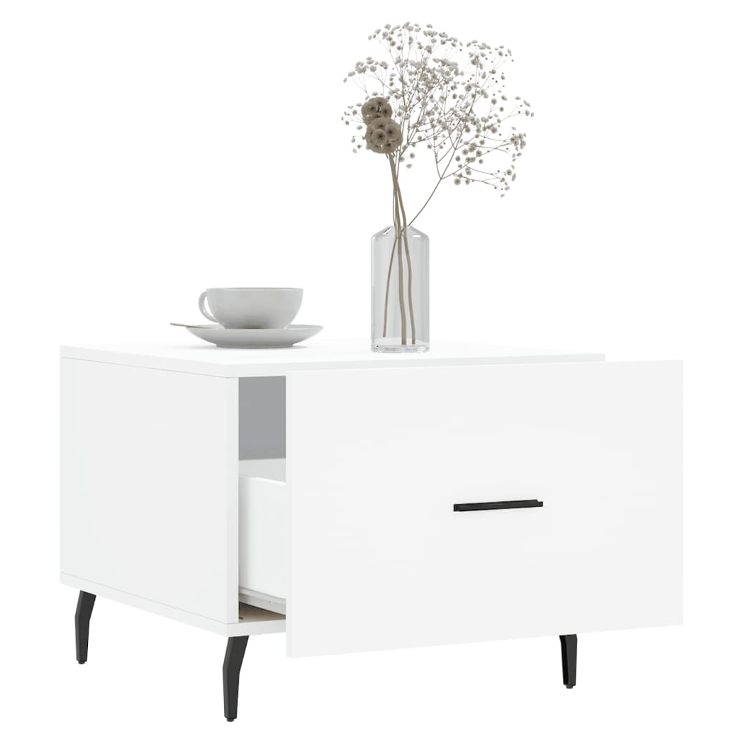 Coffee Table White 50x50x40 cm Engineered Wood