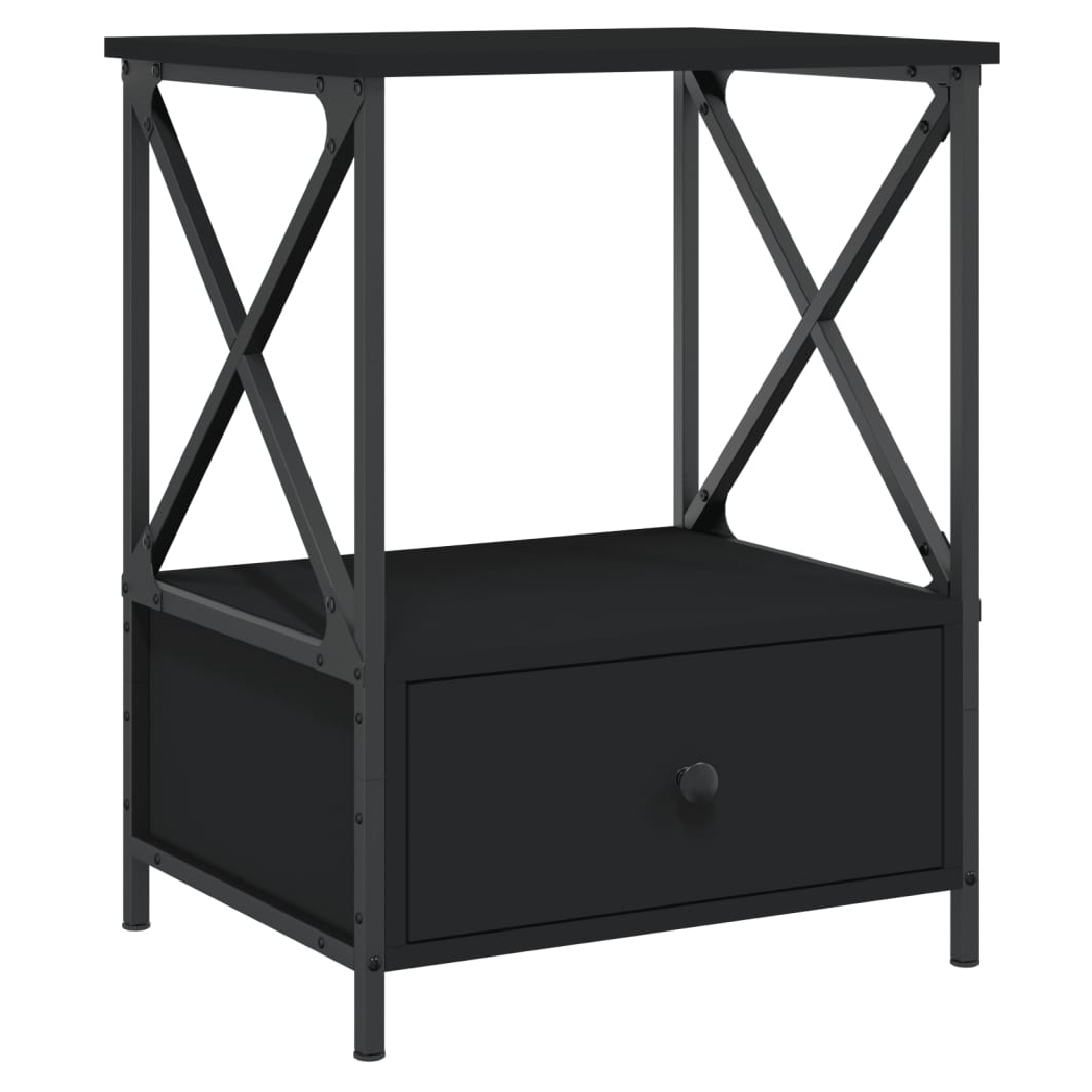 Bedside Table Black 50x41x65 cm Engineered Wood