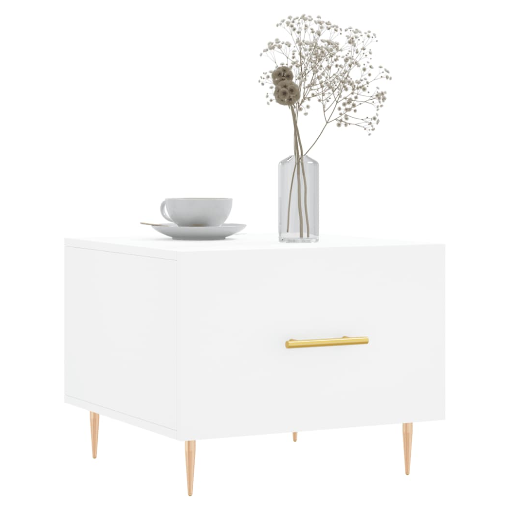 Coffee Table White 50x50x40 cm Engineered Wood