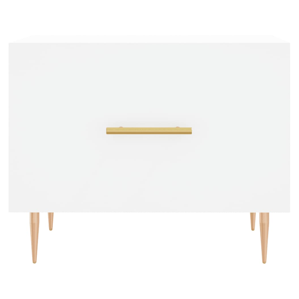 Coffee Table White 50x50x40 cm Engineered Wood