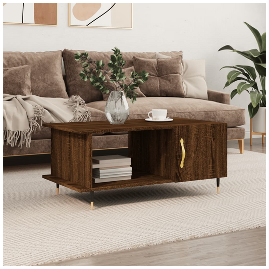 Coffee Table Brown Oak 90x50x40 cm Engineered Wood