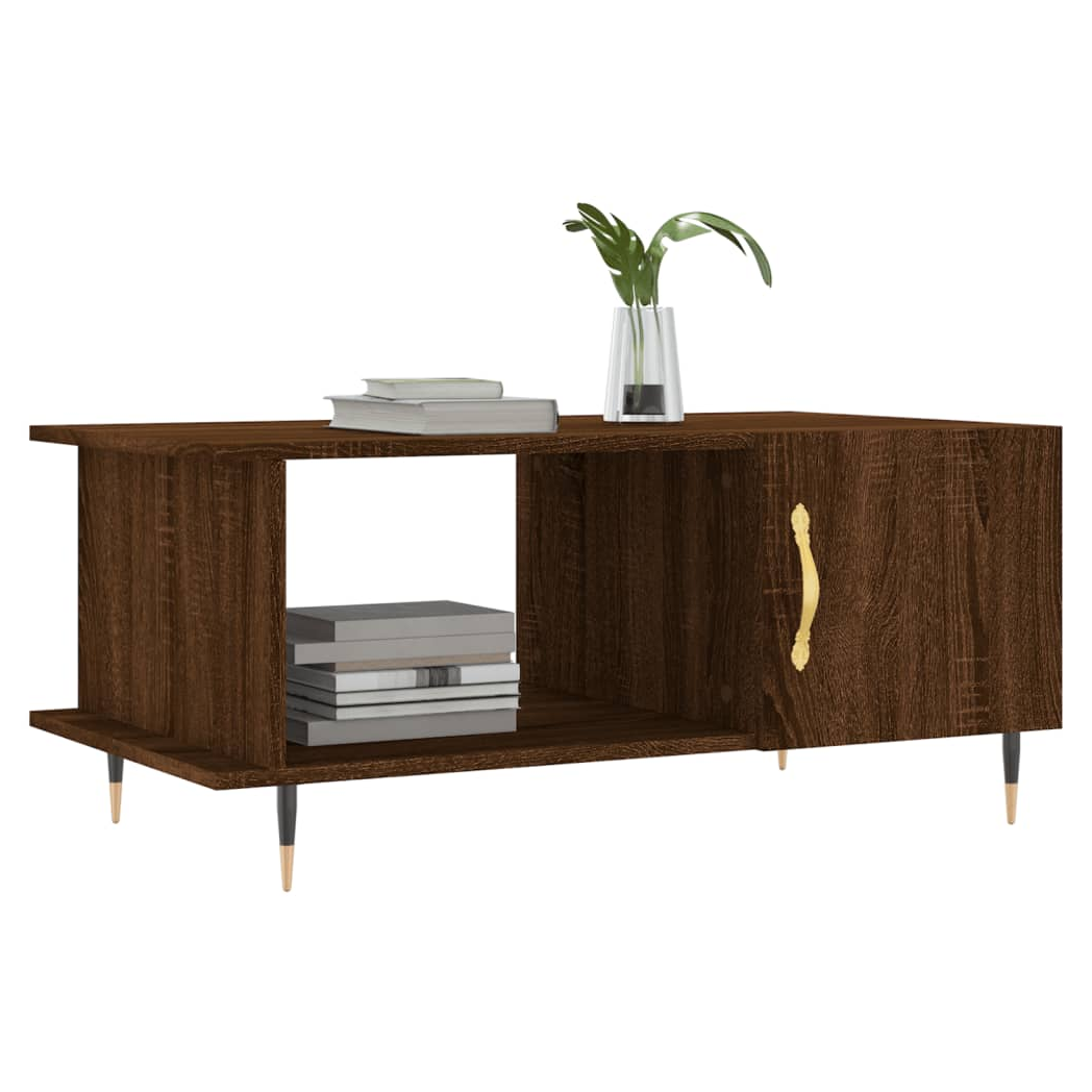 Coffee Table Brown Oak 90x50x40 cm Engineered Wood