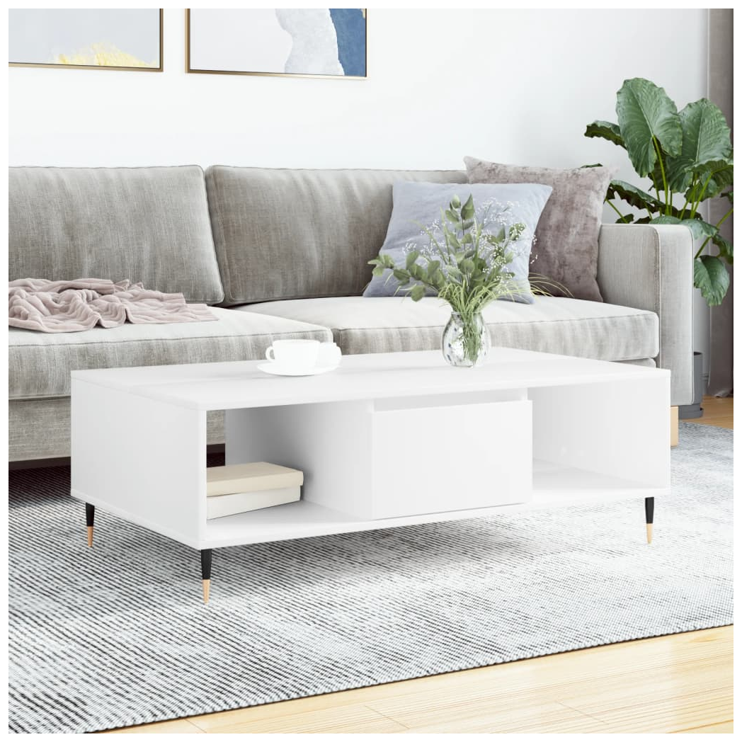 Coffee Table White 104x60x35 cm Engineered Wood