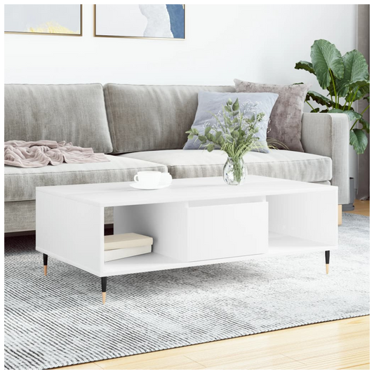 Coffee Table White 104x60x35 cm Engineered Wood