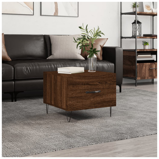 Coffee Table Brown Oak 50x50x40 cm Engineered Wood