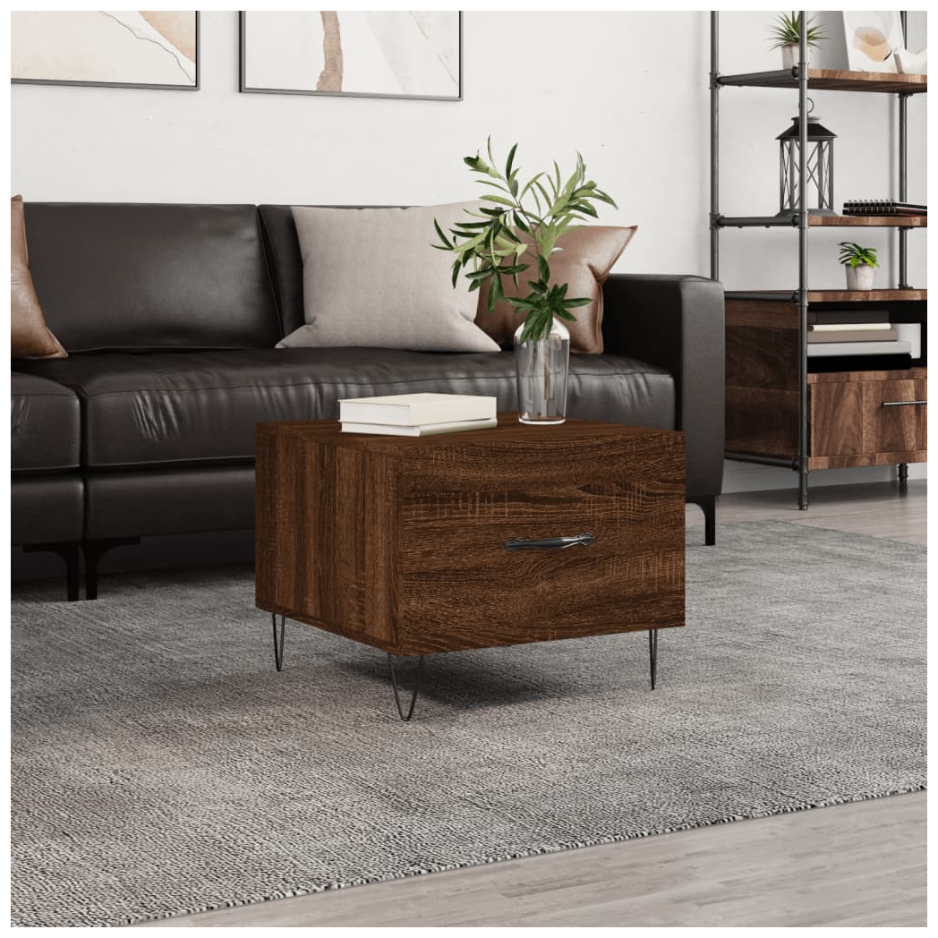 Coffee Table Brown Oak 50x50x40 cm Engineered Wood