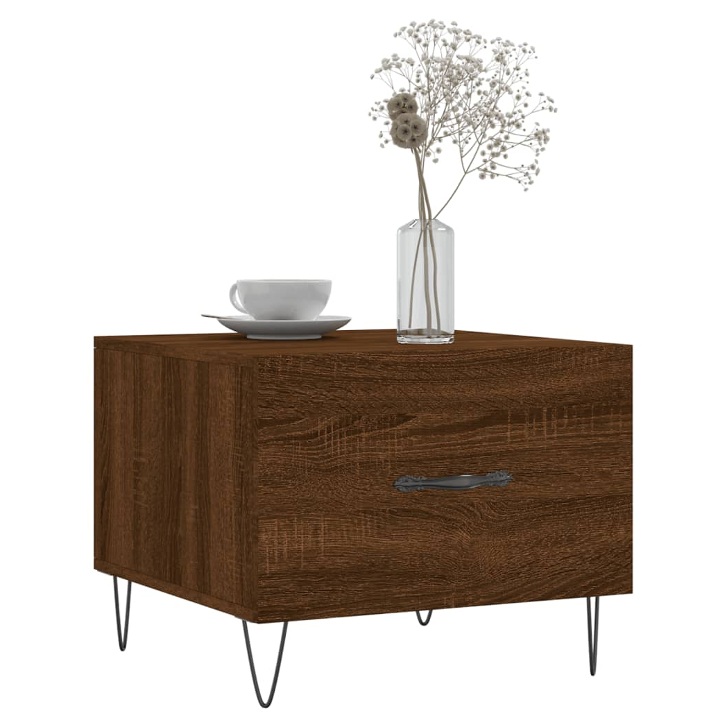 Coffee Table Brown Oak 50x50x40 cm Engineered Wood