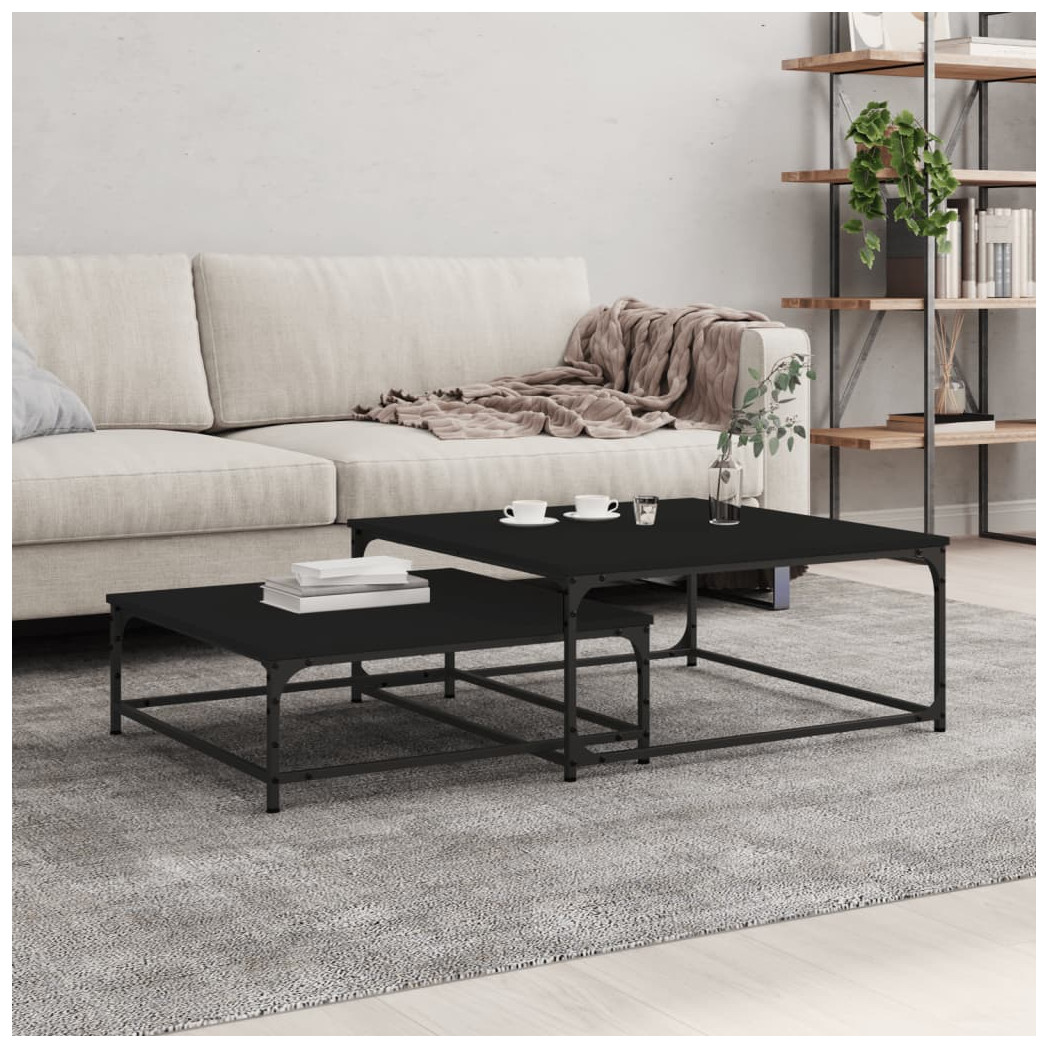 Nesting Coffee Tables 2 pcs Black Engineered Wood