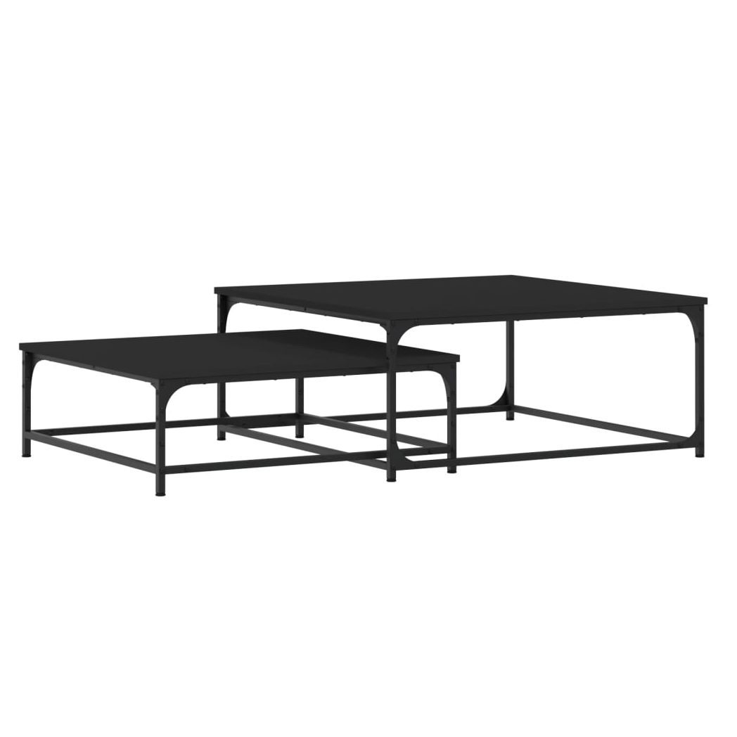 Nesting Coffee Tables 2 pcs Black Engineered Wood