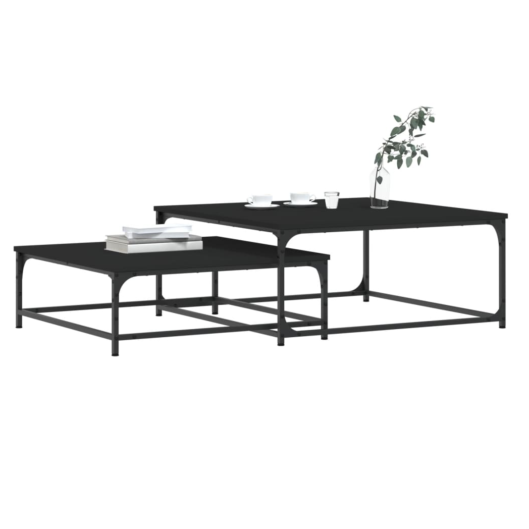 Nesting Coffee Tables 2 pcs Black Engineered Wood