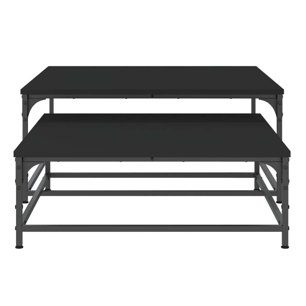 Nesting Coffee Tables 2 pcs Black Engineered Wood