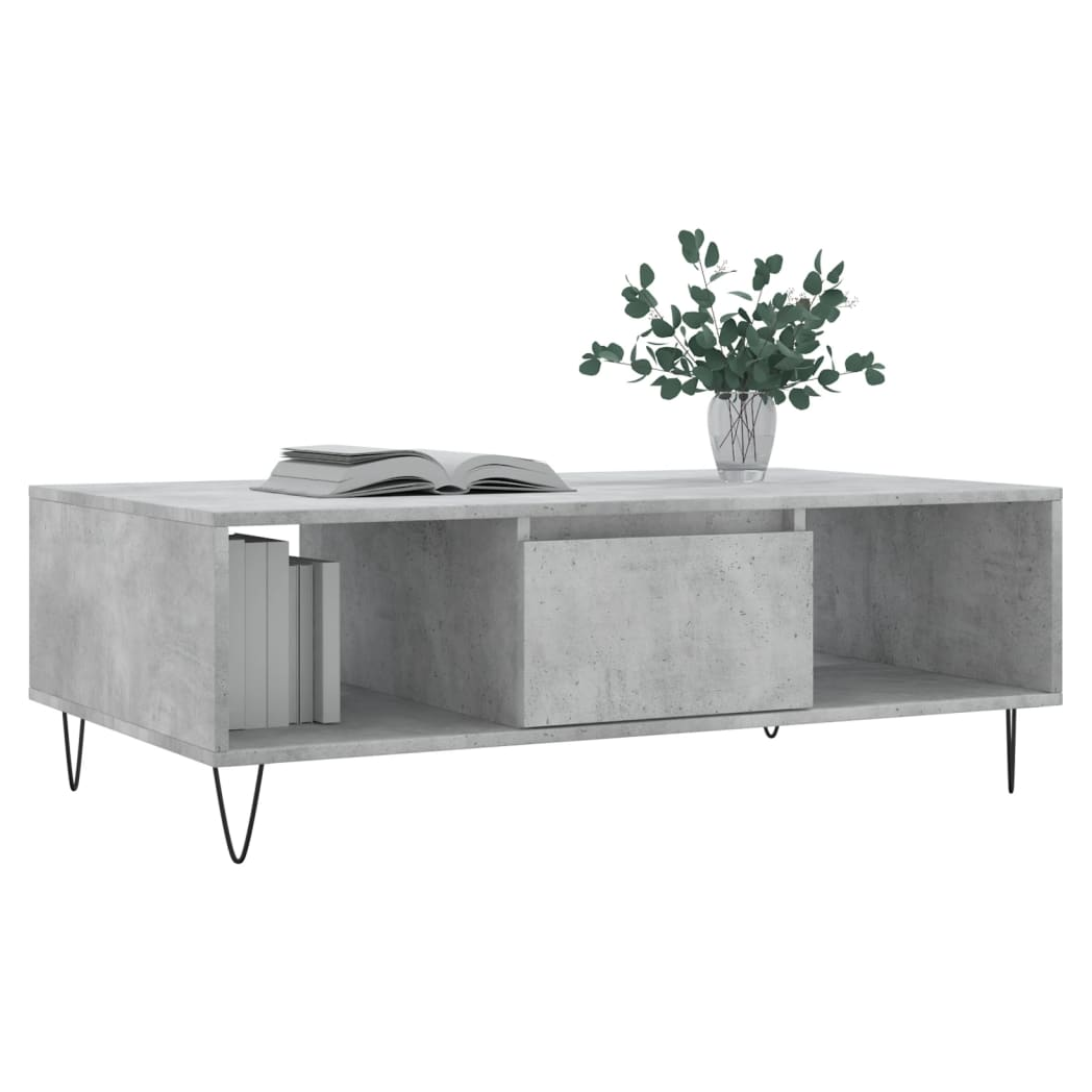 Coffee Table Concrete Grey 104x60x35 cm Engineered Wood
