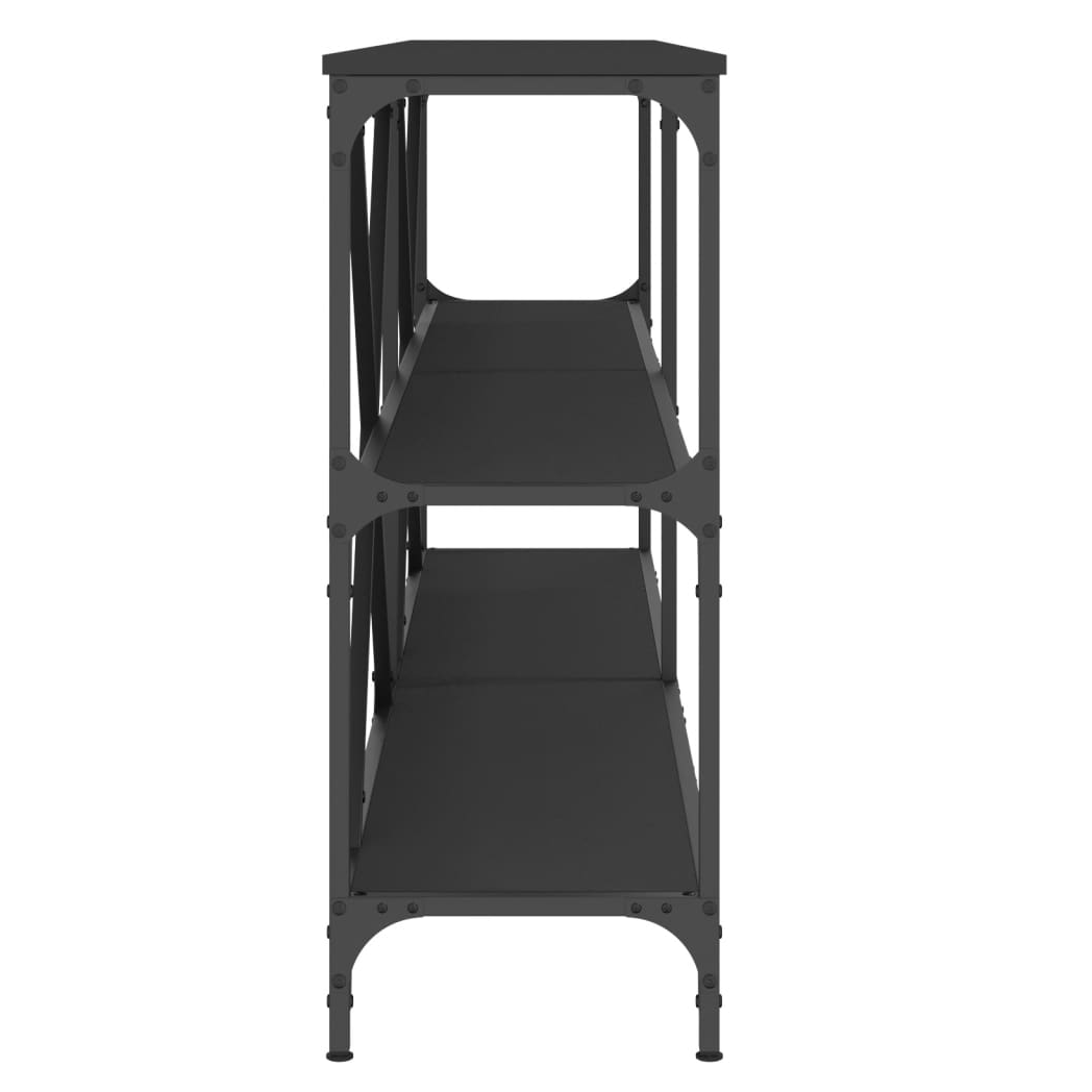 Console Table Black 180x30x75 cm Engineered Wood and Iron