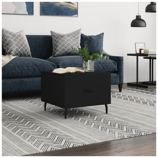 Coffee Table Black 50x50x40 cm Engineered Wood