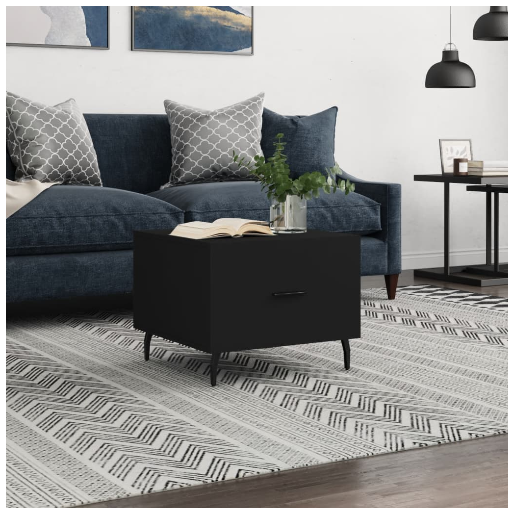 Coffee Table Black 50x50x40 cm Engineered Wood