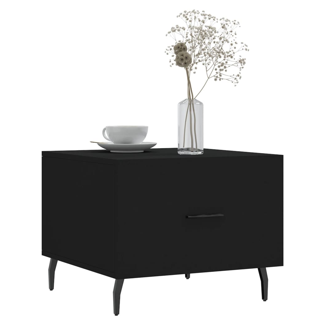 Coffee Table Black 50x50x40 cm Engineered Wood