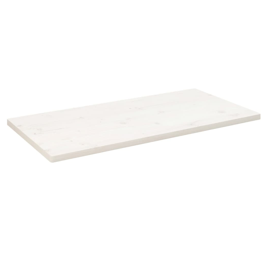 Table Top White 100x60x2.5 cm Solid Wood Pine Rectangular