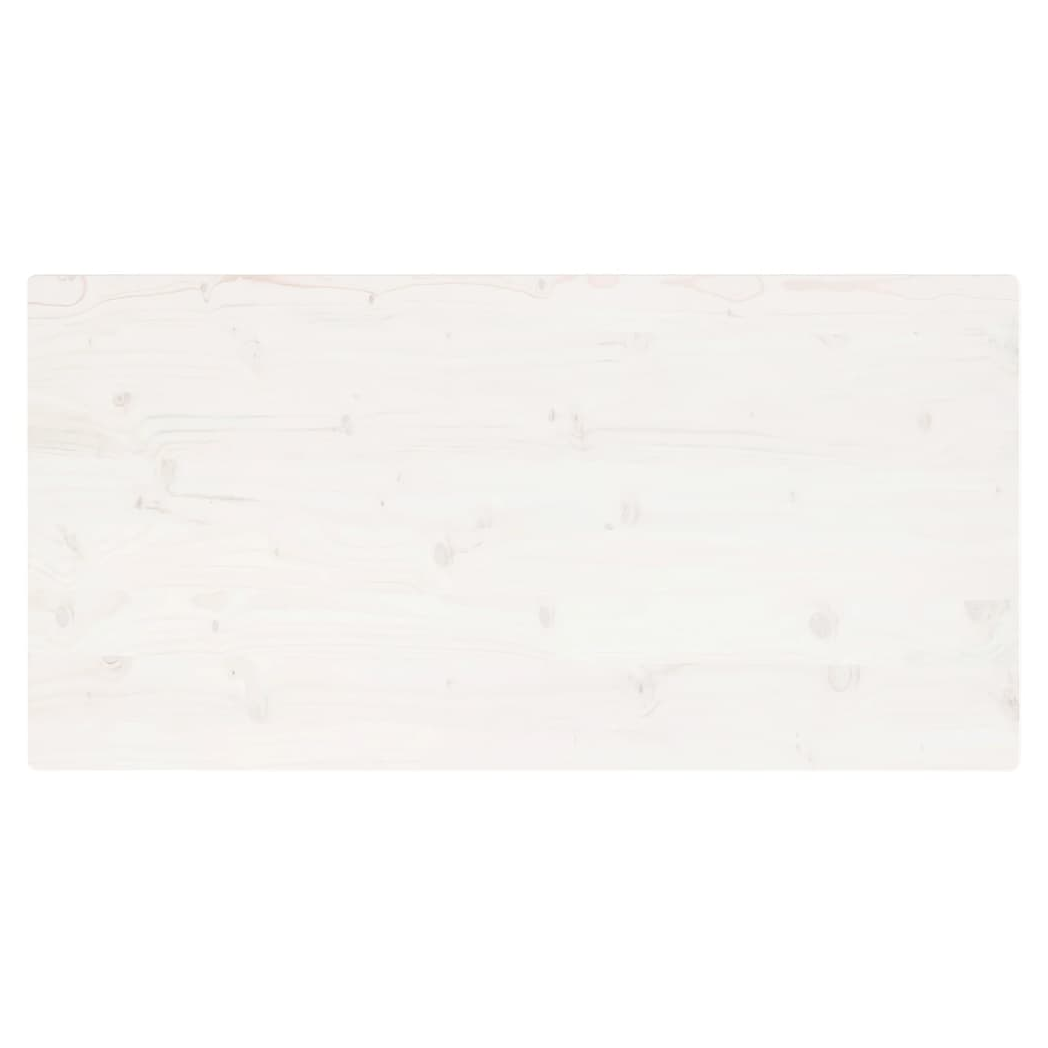 Table Top White 100x60x2.5 cm Solid Wood Pine Rectangular