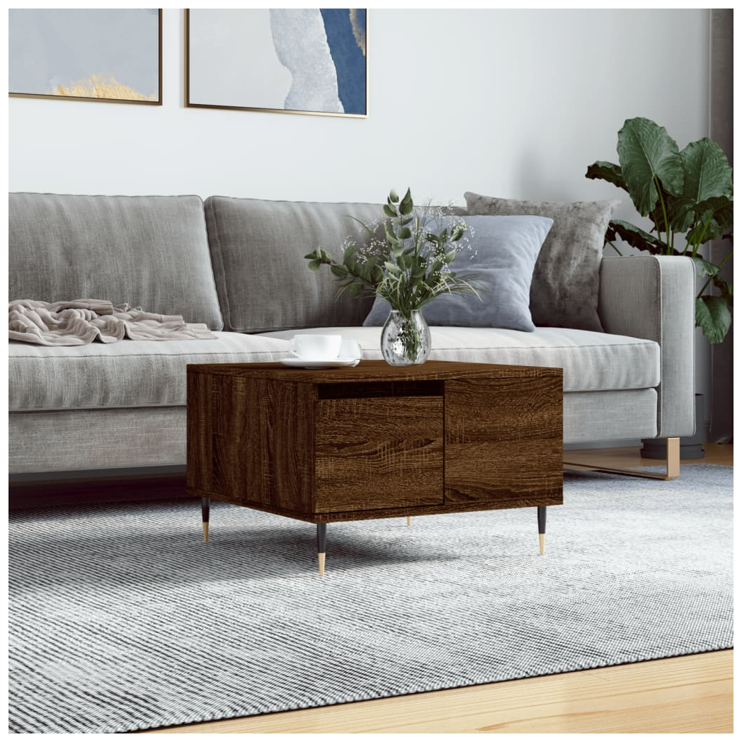 Coffee Table Brown Oak 55x55x36.5 cm Engineered Wood