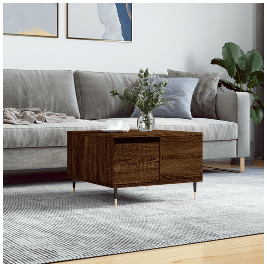 Coffee Table Brown Oak 55x55x36.5 cm Engineered Wood